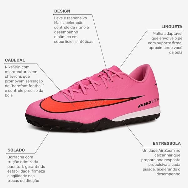 Chuteira Society Adulto Nike Zoom Mercurial Vapor 16 Academy