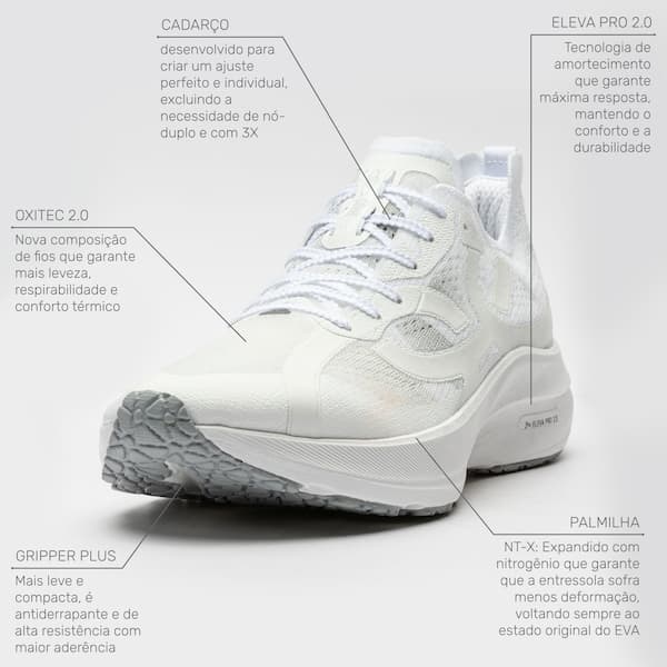 Tênis de corrida branco unissex Olympikus Corre 4