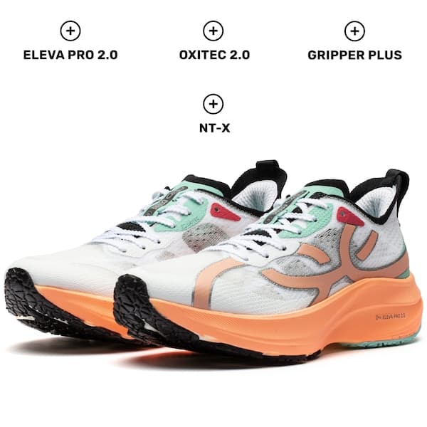 Tênis de Corrida Unissex Olympikus Corre 4 Branco Verde Laranja Preto