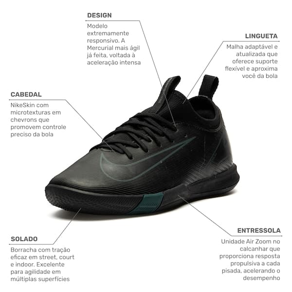 Chuteira Futsal Infantil Nike Zoom Mercurial Vapor 16 Academy