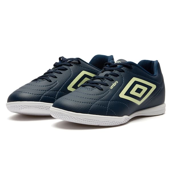 Chuteira Futsal Adulto Umbro Class Footballer Azul e Verde Neon