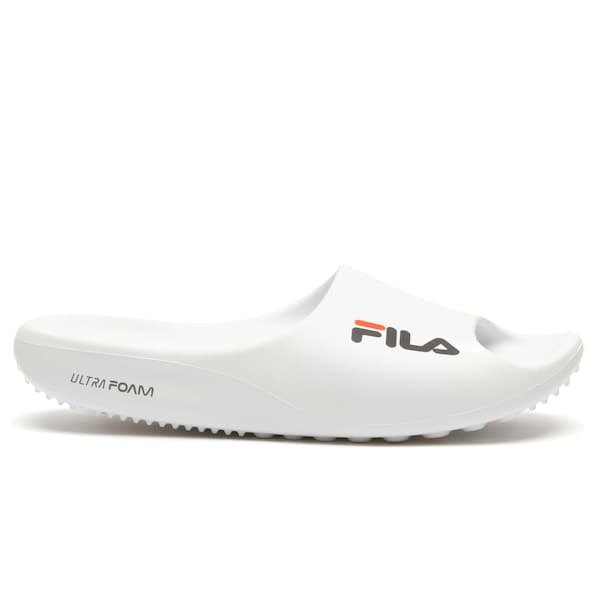 Chinelo Fila Drifter Feminino branco com logo vermelho e laranja