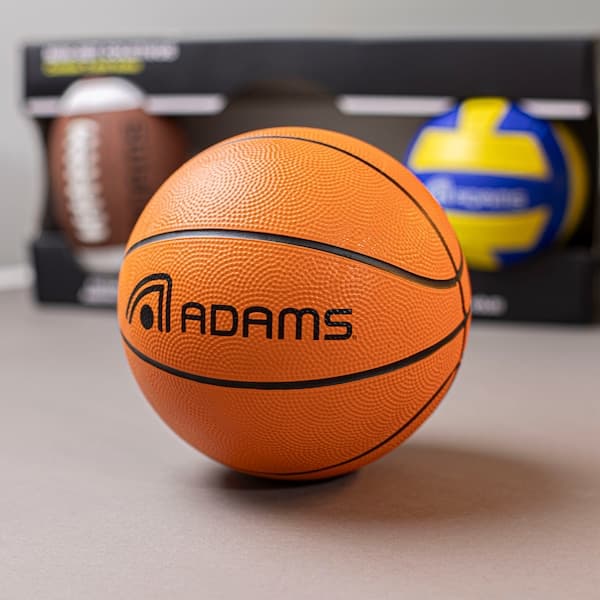 Kit Mini Bolas Esportivas Adams com 3 Unidades – Basquete, Futebol Americano e Vôlei