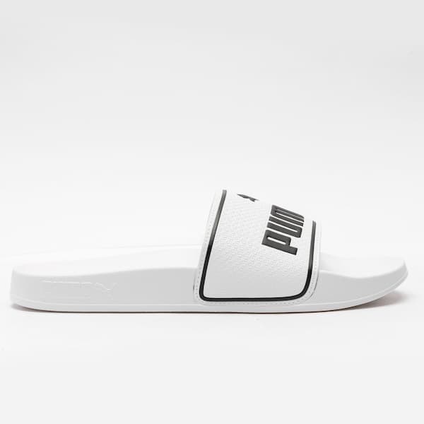 Chinelo slide Puma Leadcat 20 Adulto branco com detalhes pretos