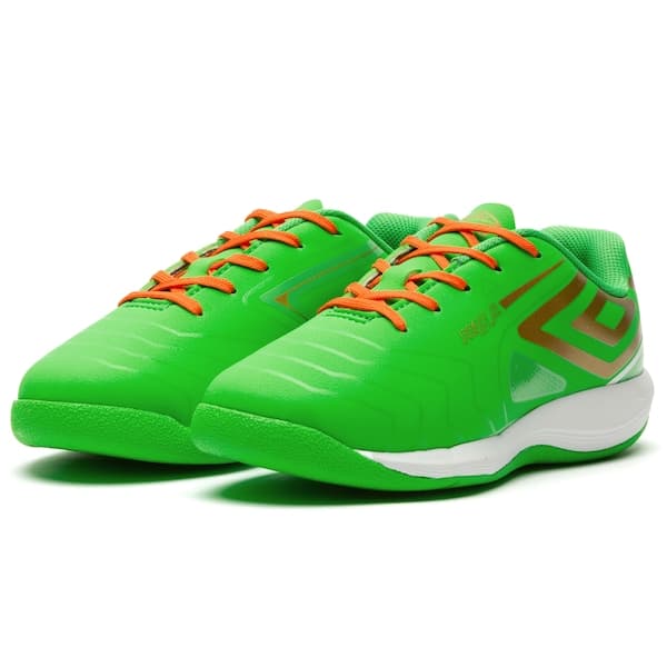 Chuteira Futsal Infantil Umbro Pro 5 Bump Saint Patricks verde e laranja