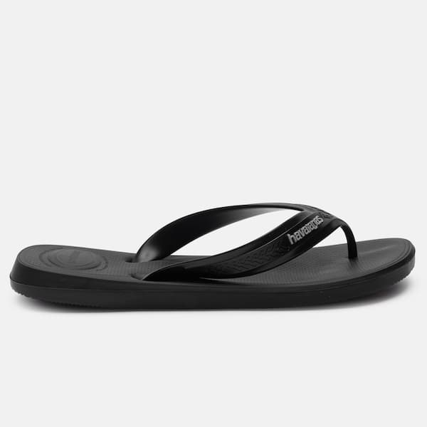 Par de chinelos Havaianas Top Max Comfort Adulto em preto com logo branco
