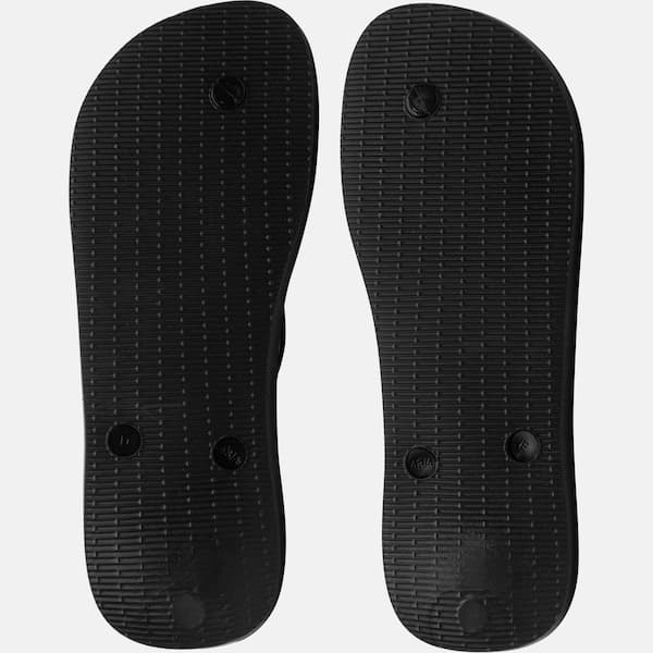 Detalhe da sola das sandálias Havaianas Top Max Comfort adulto preto, com ventilação.
