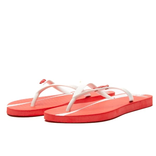 Chinelo Coca-Cola Share A Coke feminino vermelho com tira branca