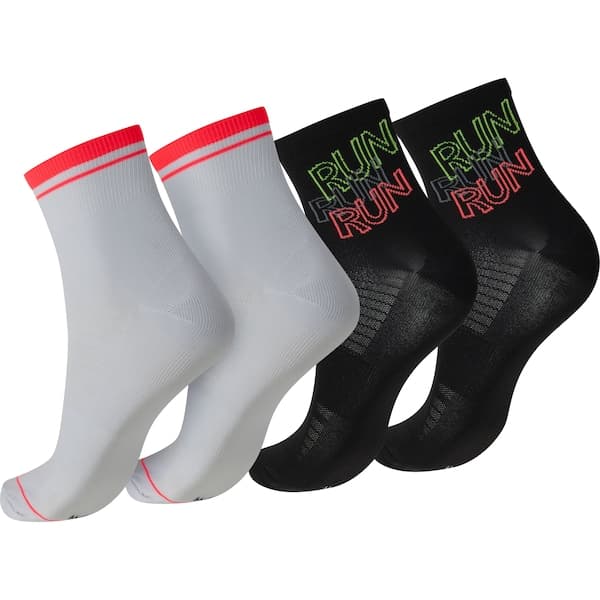 Kit Meias Para Corrida Esportiva Oxer Cano Médio com 2 Pares - Adulto