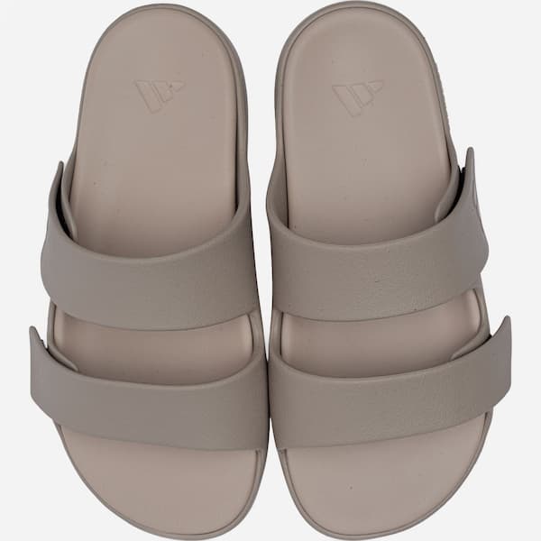 Adidas Znscape Flip Flops com tiras ajustáveis, bege, estilo esportivo.