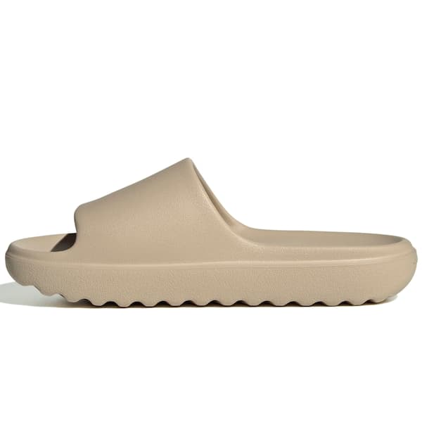 Sandália Adidas Adilette Lumia Slide, bege, material sintético, estilo casual e confortável.