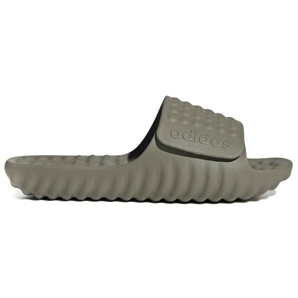 Chinelo slide unissex adidas Adissage 360REC cinza com sola em relevo