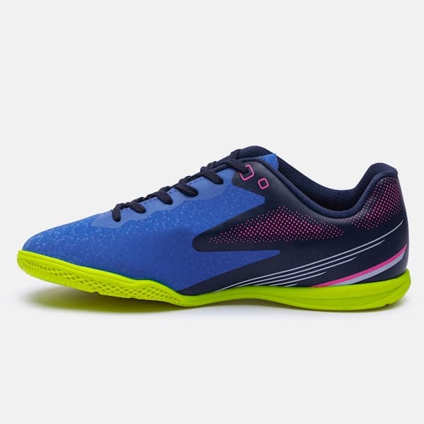 Chuteira Futsal Adulto Umbro Techno II azul e neon verde