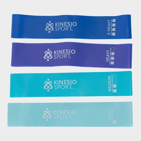 Kit com 4 Mini Bands Elásticas KinesioSport para Treino e Exercícios