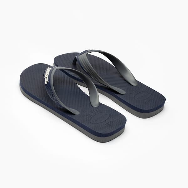 Chinelo Havaianas Dual Adulto Preto com sola texturizada e logo branco.