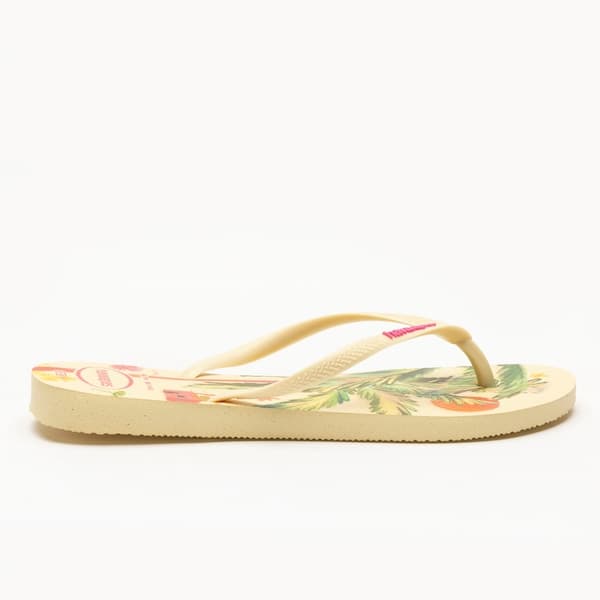 Par de Chinelos Havaianas Adulto Slim Summer Bliss com design tropical