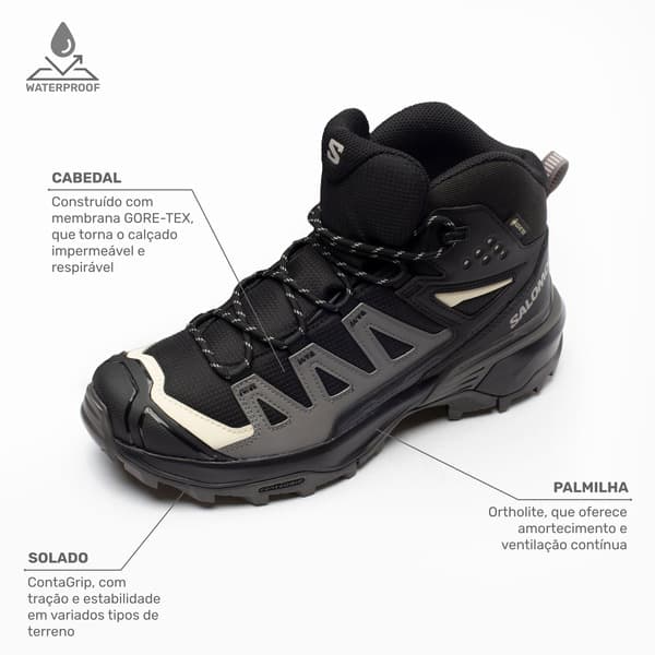 Bota Feminina Salomon X Ultra 360 Mid Gore-Tex