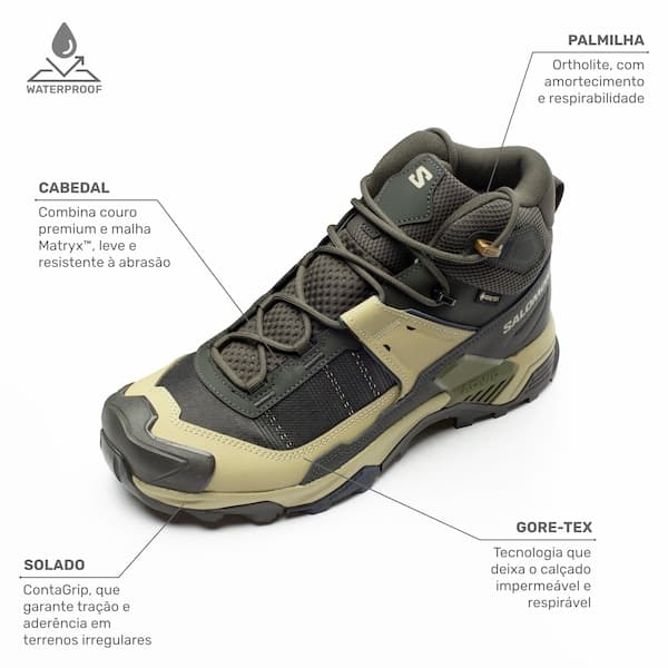 Bota Masculina Salomon X Ultra 5 Mid GTX