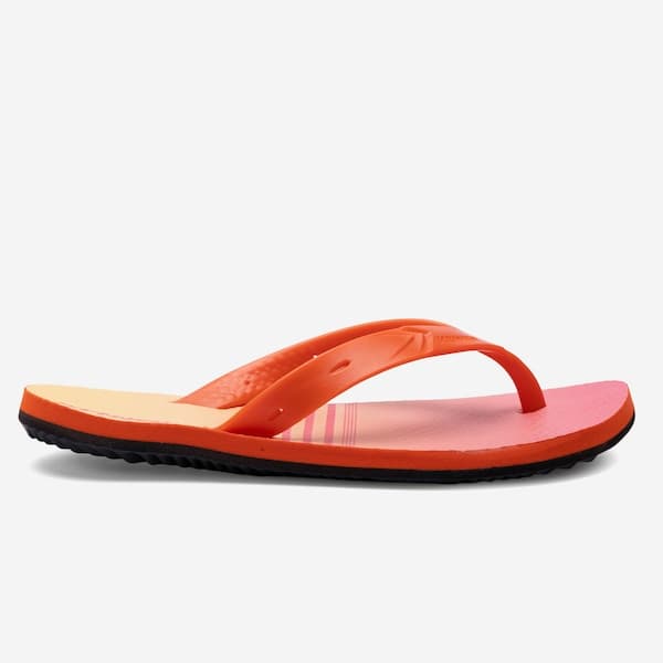 Chinelo Kenner New Summer Adulto rosa e laranja com listras e logo preto