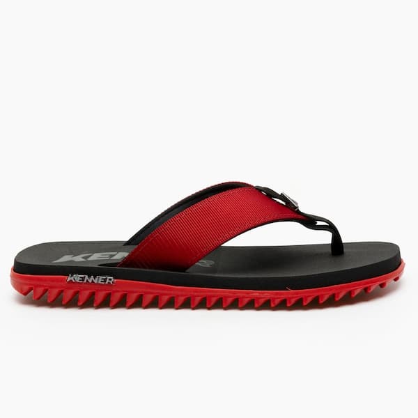 Par de chinelos Kenner Kivah Adulto preto e vermelho