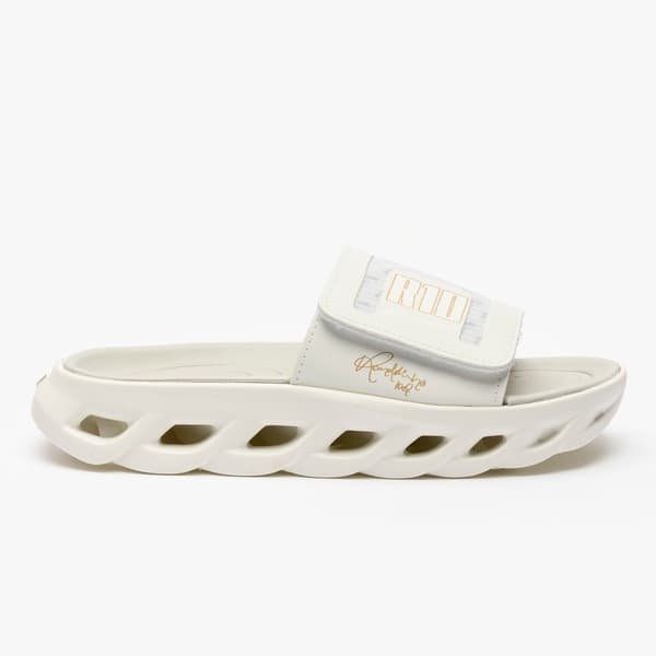 Chinelo Slide Rider Power R10 branco e cinza com logo PUMA
