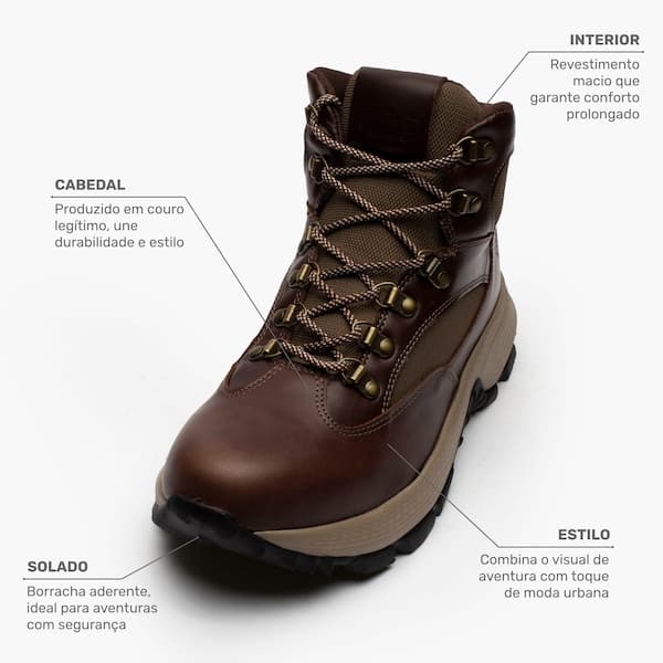 Bota de Couro Masculina Nord Outside