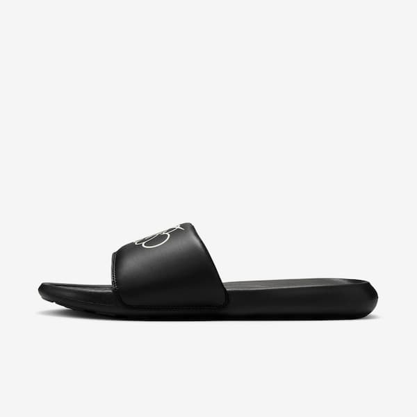 Chinelo Nike Victori One Print Masculino preto com logo branco