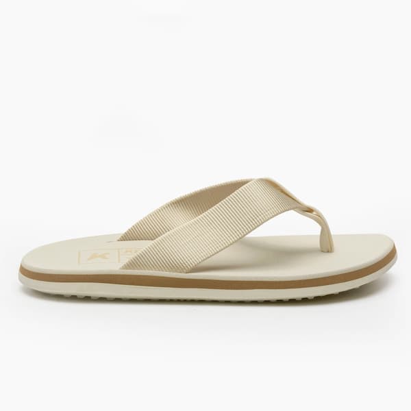 Chinelo Kenner Kivah Colors Adulto bege com logo Kenner e detalhe vermelho