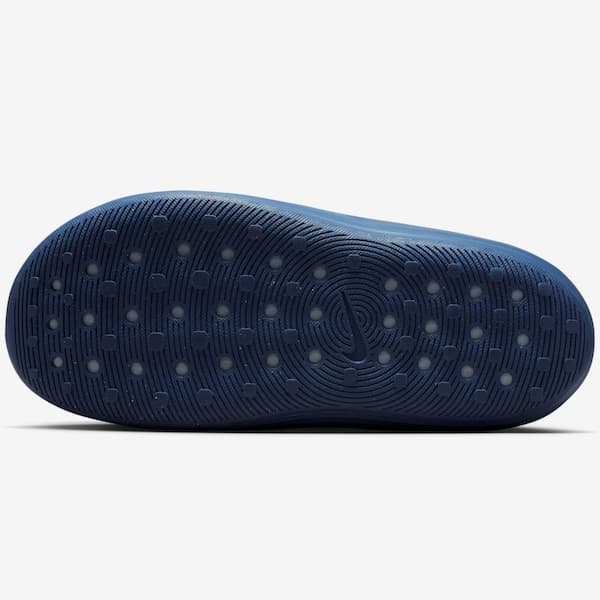 Nike Reactx Rejuven8 Slide Adult Gray, sola com design de ventilação, em tom azul.