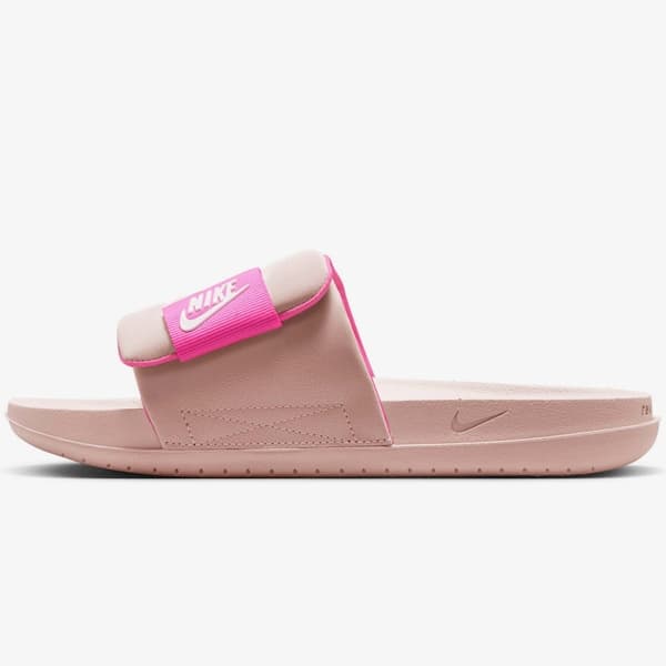 Sandália de dedo rosa claro Nike Offcourt Adjust com sola texturizada.