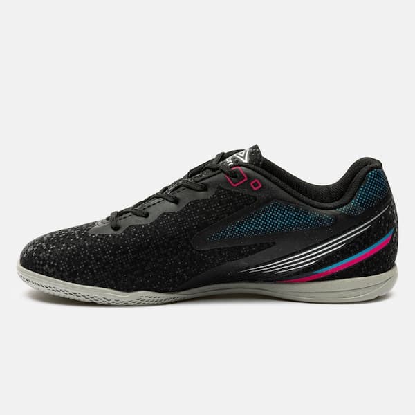 Chuteira Futsal Infantil Umbro Techno II preto branco azul laranja rosa