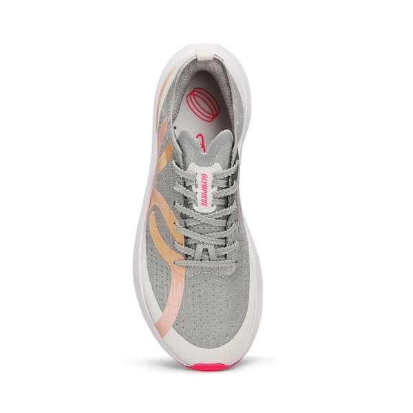 Olympikus Corre 5 Tênis de Corrida Unissex Cinza Rosa Branco, visual dinâmico.