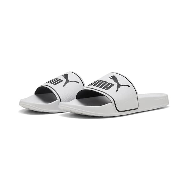 Par de chinelos PUMA Leadcat 20 H masculino, brancos com detalhes pretos.