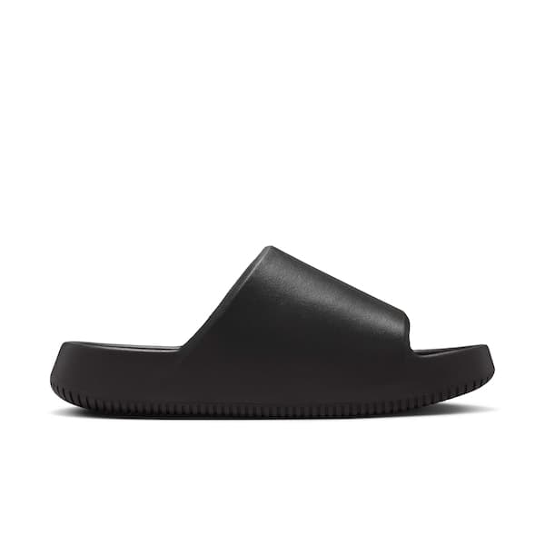Nike Calm Slide 20, chinelos masculinos pretos, design slip-on, sola com relevo.