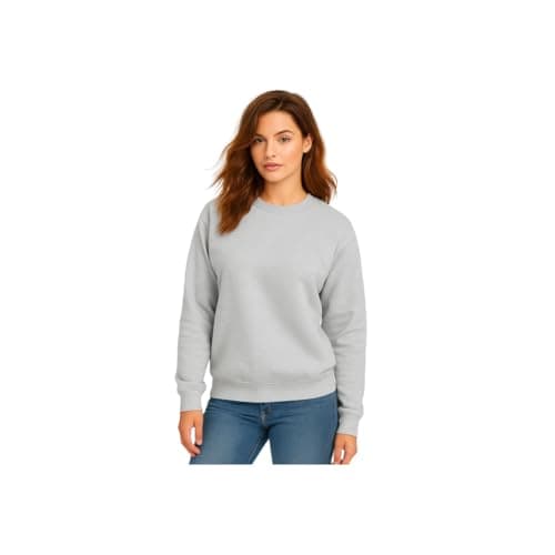 Casaco Moletom Gola Redonda Feminino Careca Blusa De Frio (BR, Alfa, M, Regular, Regular, Mescla)