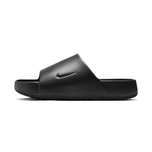 Chinelo slide Nike preto para homens, design minimalista, logotipo central