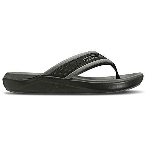 Chinelo Olympikus 921 preto e cinza, adulto unissex, posição frontal, fundo branco.