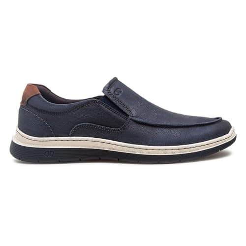 Sapatênis Slip On De Couro Democrata Masculino Easy Leave Navy 245201-002-38