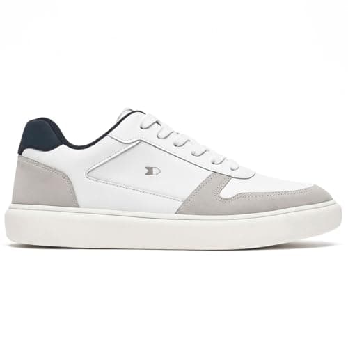 Tênis Sapatenis Masculino Sandrini Evoke Lite Couro (Branco, Cinza e Marinho, BR, Adulto, Numérico, 41)