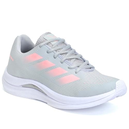 Tênis feminino VUKS cinza e rosa para academia e corrida