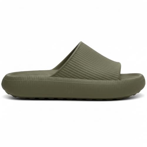 Detalhe do chinelo feminino Gugi Nuvem verde antiderrapante