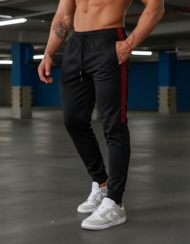 Calça Esportiva DryFit (BR, Alfa, GG, Regular, Regular, PRETO/VINHO)