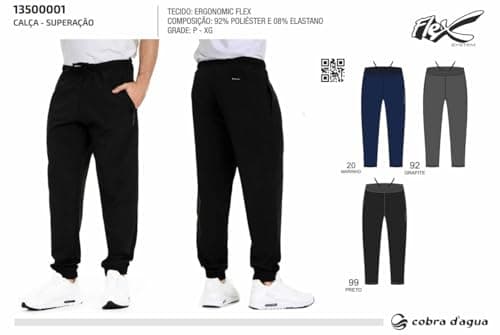Cobra D'água, Calça Esportiva Superação Ergonomic Flex, Adulto, Grafite, G - Unid