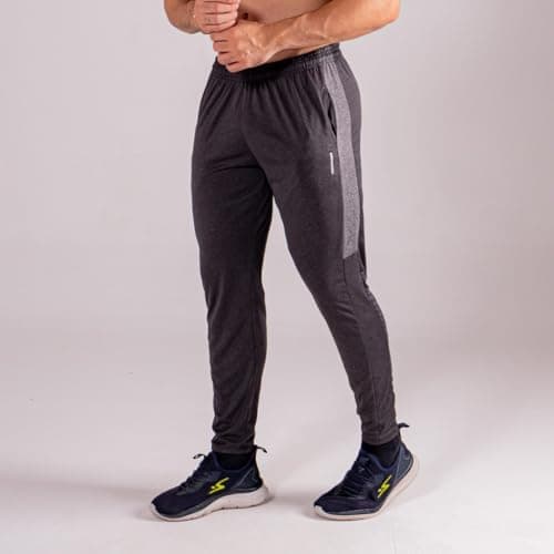 Kit 2 Calças Masculinas Esportivas Slim Fit Preto e Cinza Mescla Calça Comprida (BR, Alfa, M, Regular, Regular, Preta + Cinza)