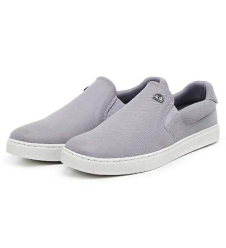 Kit 3 Sapatenis Slip-on Masculino Tenis Super Confort (Preto/Cinza/Azul, BR, Adulto, Faixa Numérico, 41, 42)
