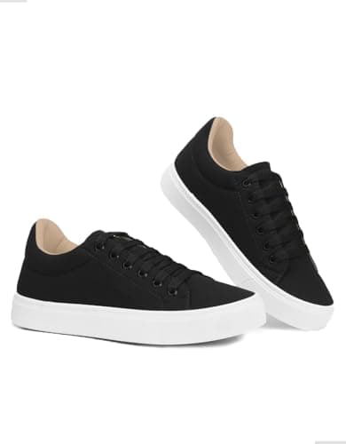 Tênis casual feminino preto com sola branca