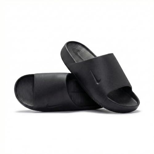 Chinelo slide Nike preto para homens, design minimalista, logotipo central