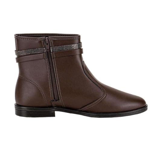Bota Cano Curto Beira Rio Napa Estonia Salto Baixo - Confortável Leve e Uso no Dia a Dia (Café, Bota, BR, Adulto, Numérico, 38)