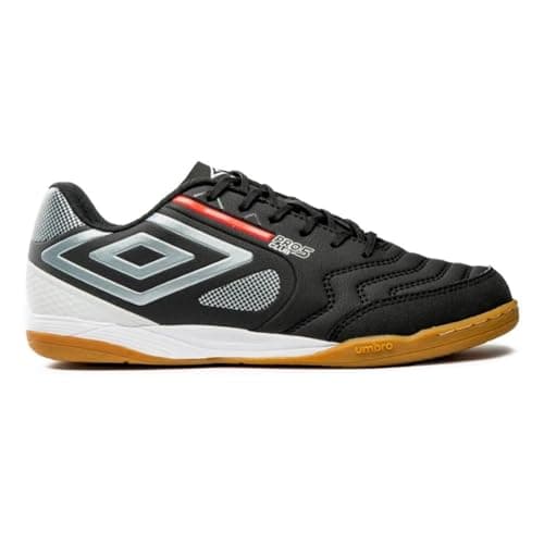Chuteira Futsal Umbro Pro 5 Bump Club Preto, prata e coral