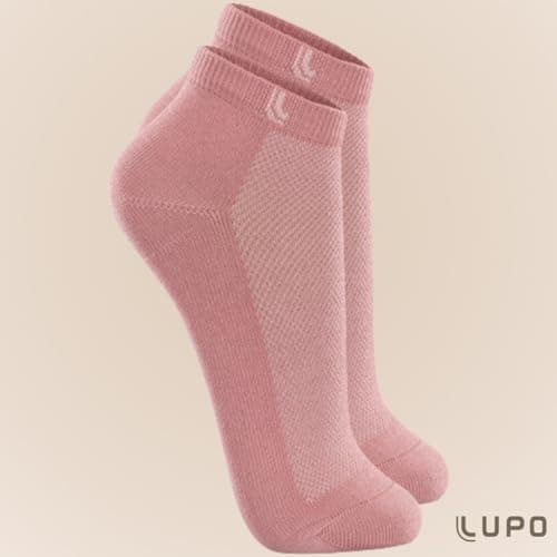LUPO Kit 3 Meia Cano Baixo Curto Esportiva Algodão Punho Soft Feminina Adulto, 1 Branco - 1 Bubble Gum - 1 Malva, M (37-40)
